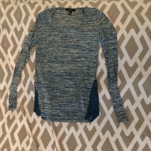 Teal blue fashion long sleeve top